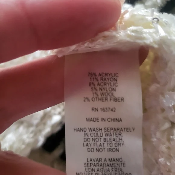 Vintage White Black Knit Sweater S - Picture 10 of 10